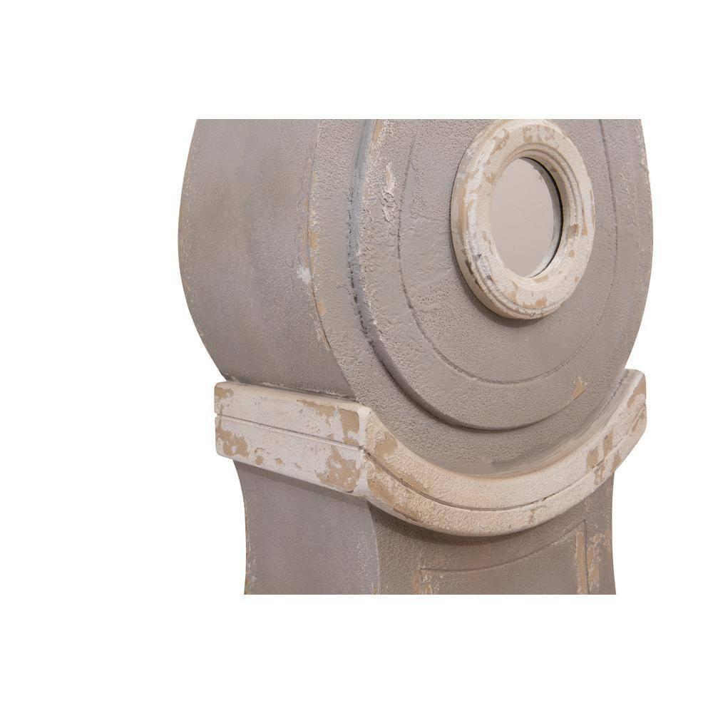 Distressed Gray Wood Grandfather Style Wall Clock