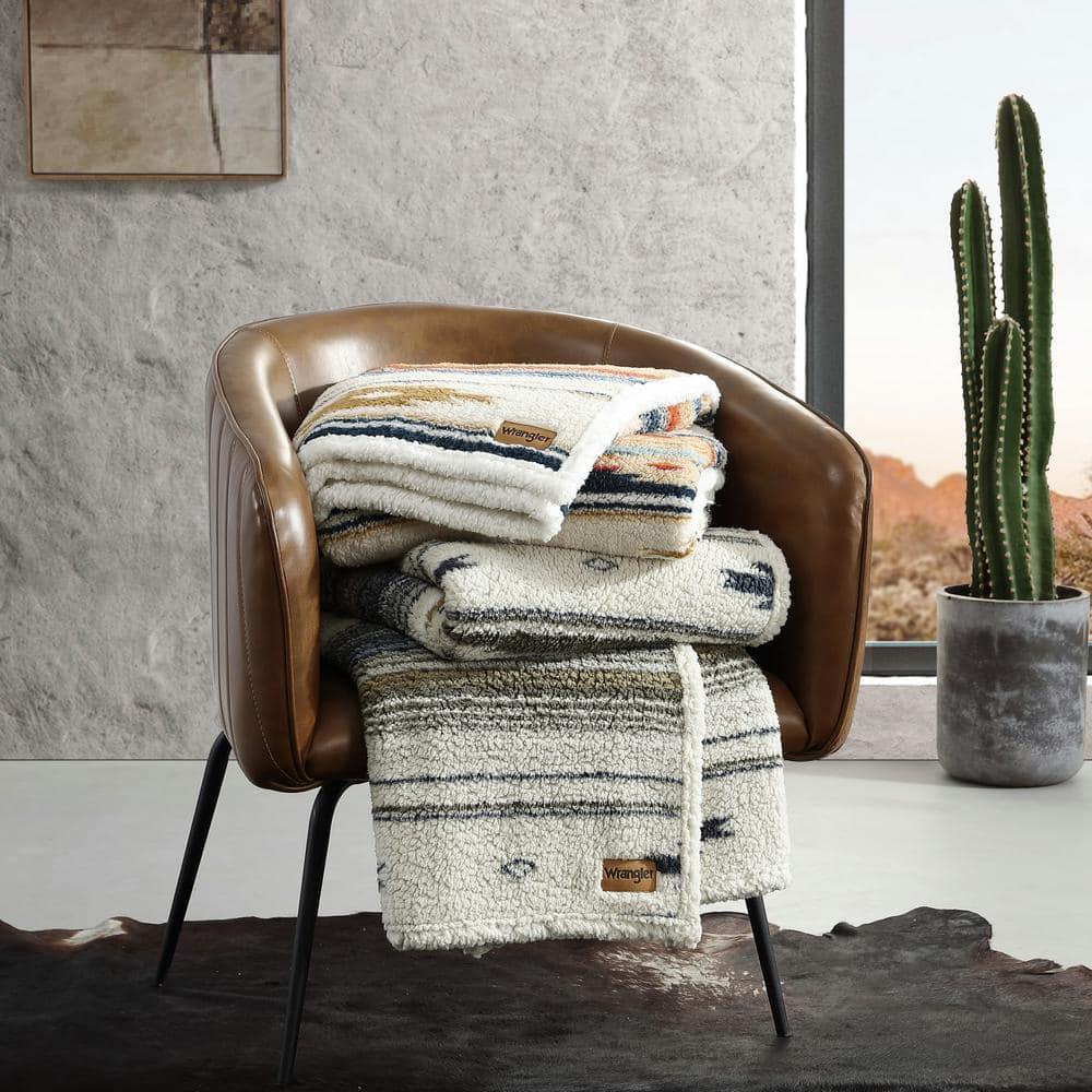 Wrangler Wrangler Printed Plush Sherpa Throw Blankets