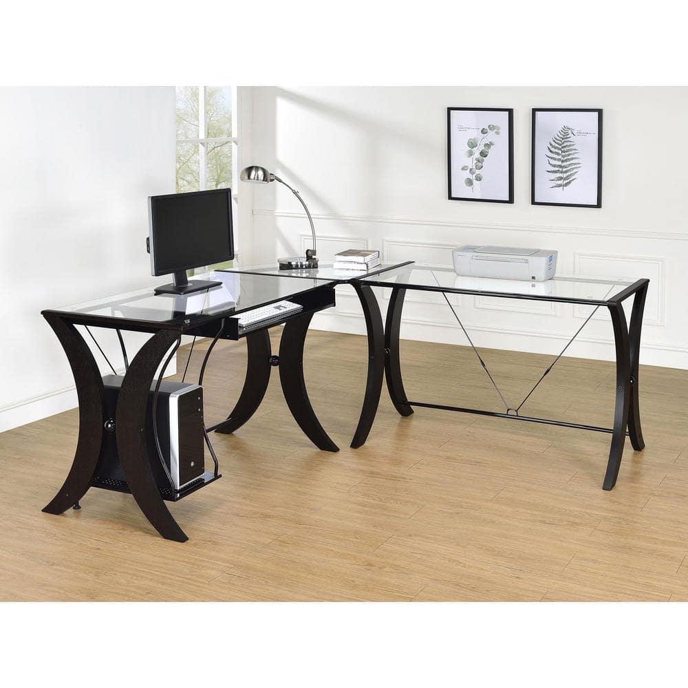 Monterey 3-piece L-shaped Computer Desk Set Cappuccino