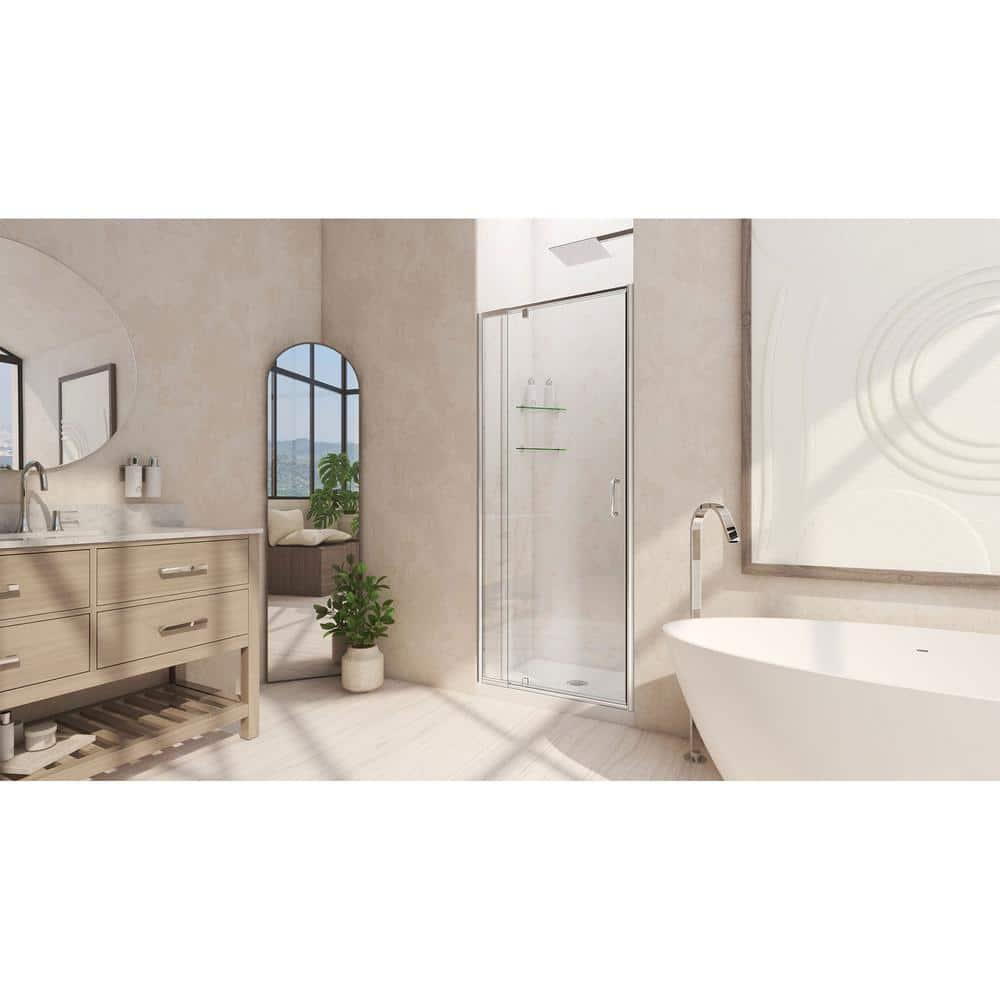 Flex 32" W x 72 "H Pivot Semi-Frameless Pivot Shower Door with Clearmax Technology