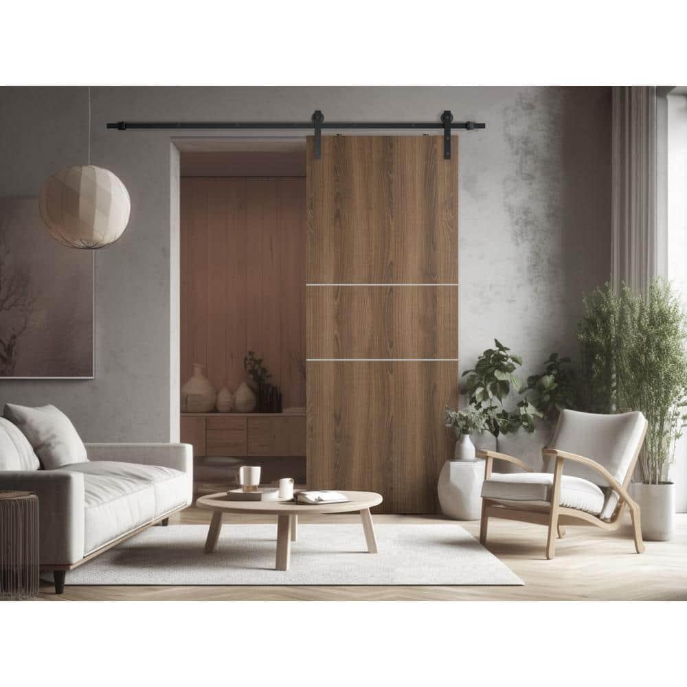 Belldinni Optima 2H Manufactured Wood Composite Sliding Barn Door With Hardware Kit