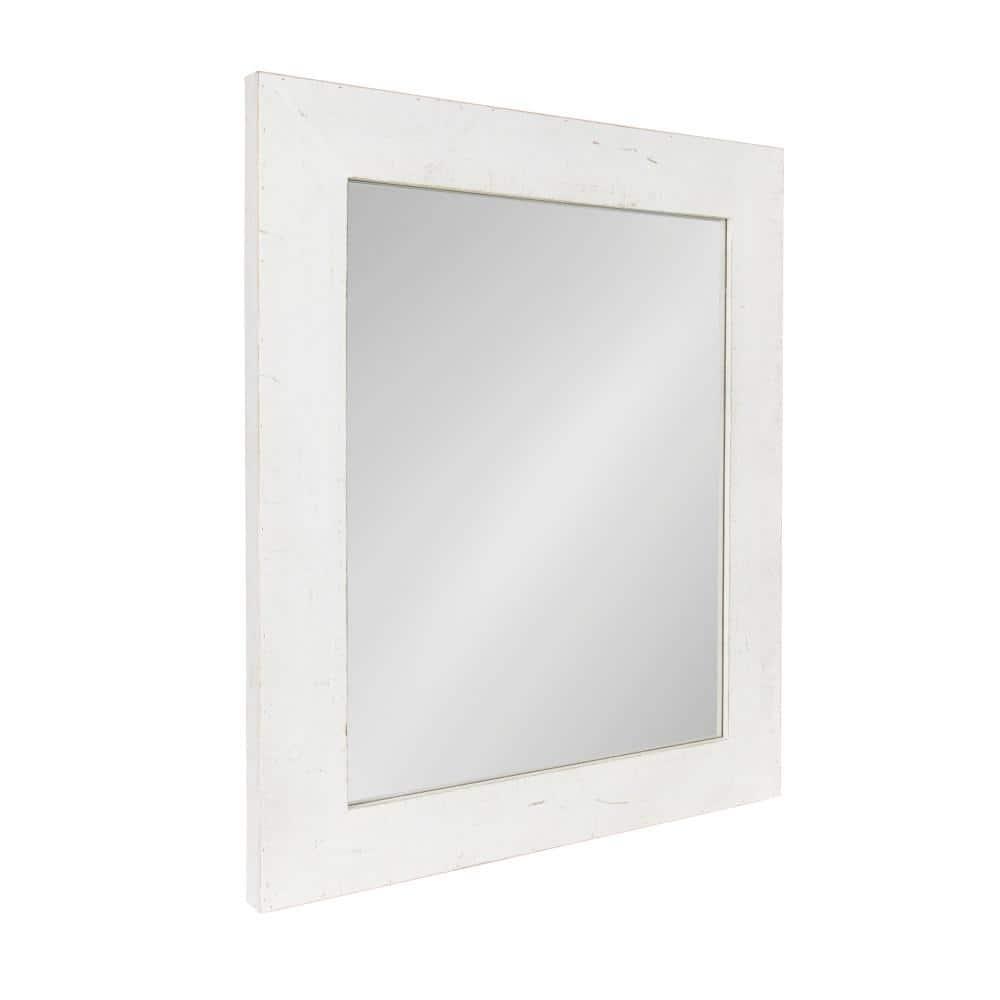 30" x 36" Garvey Wood Framed Wall Mirror White - Kate and Laurel: Modern Rectangle, No Assembly, Wall Mount