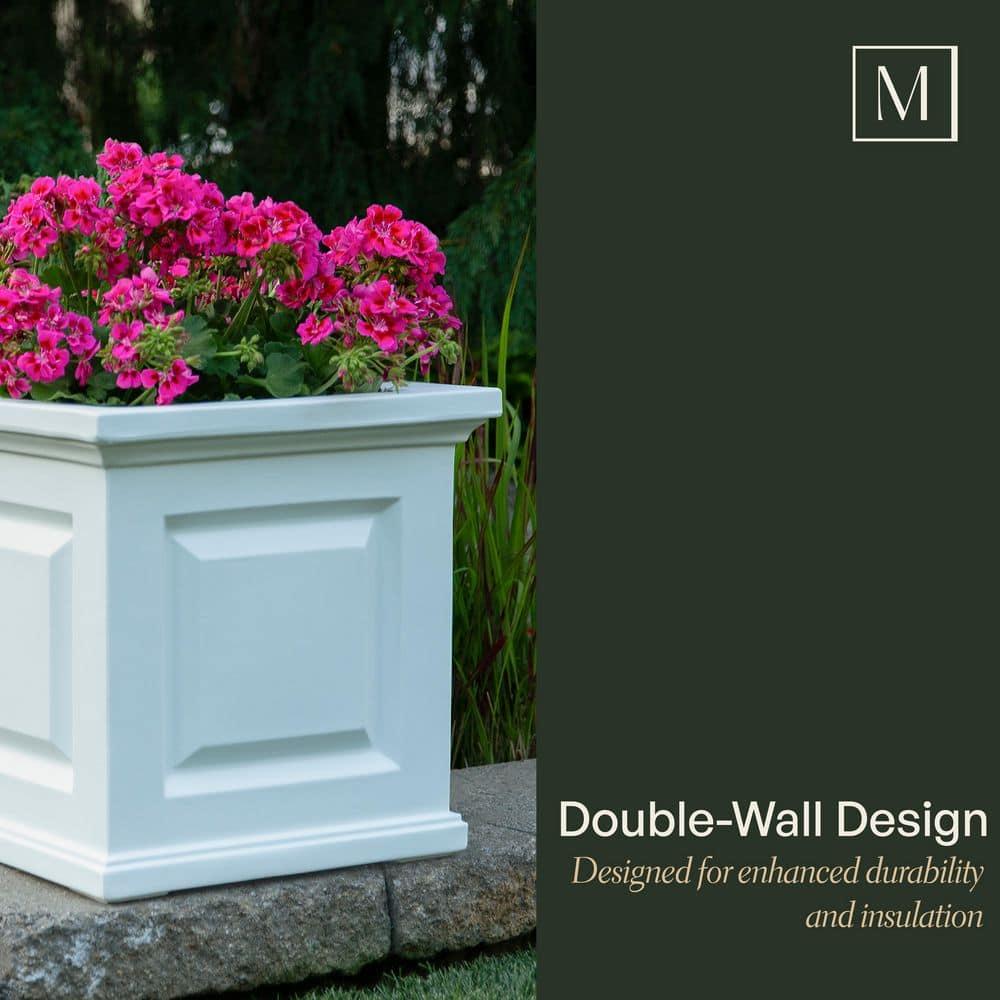 Mayne Inc. Nantucket Square Resin Planter Box with Water Reservoir