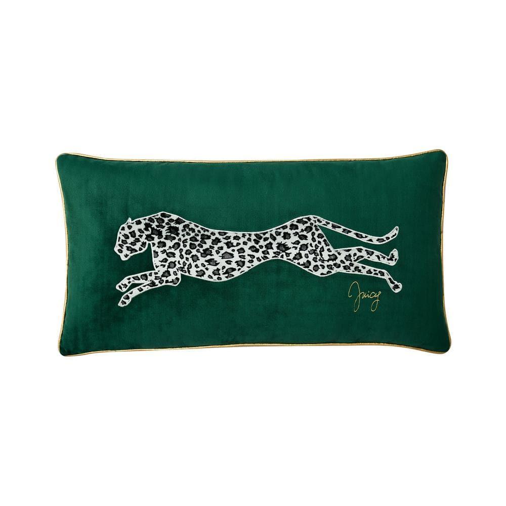 Juicy Couture Velvet Cheetah Plush Decorative Throw Pillows - 14" x 24"