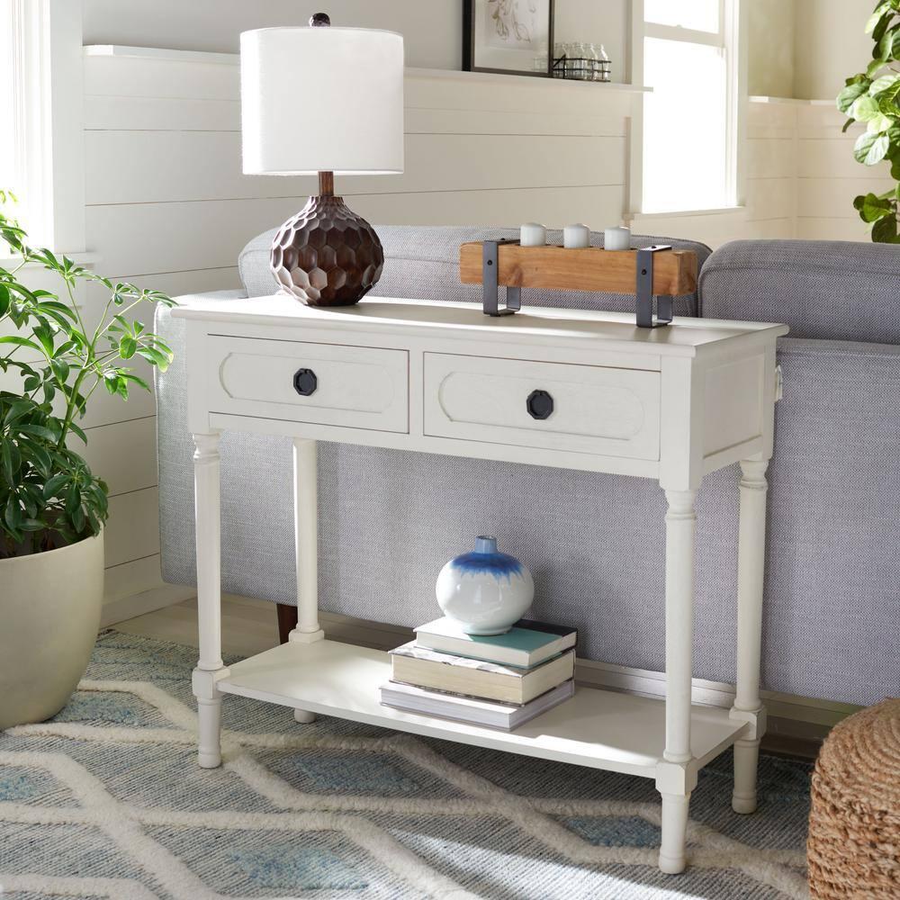 Allura 2 Drawer Console Table - CNS5725A - Off-White - Safavieh