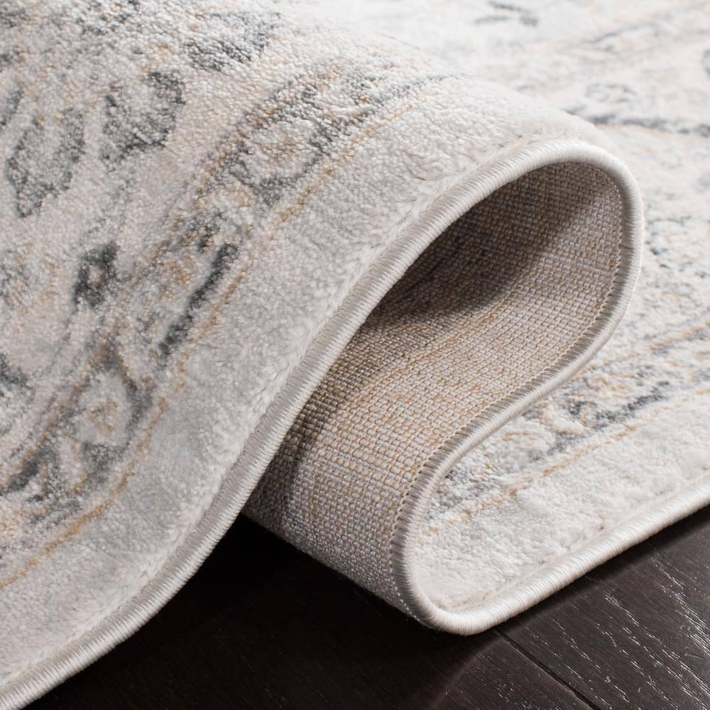 Isabella ISA912 Power Loomed Area Rug - Light Grey/Cream - 5'3"x7'6" - Safavieh.