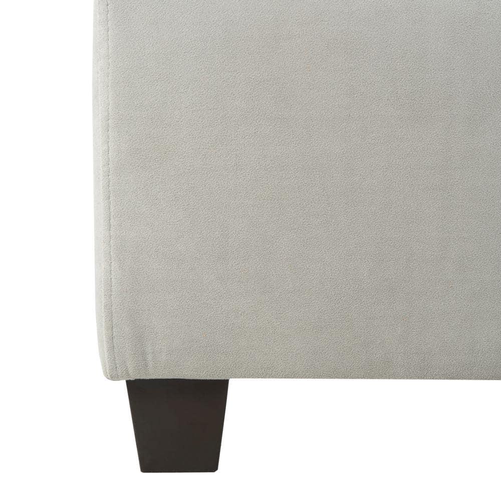 SAFAVIEH Solania Glam Upholstered Bed Frame with Nail Head, Queen, Pewter