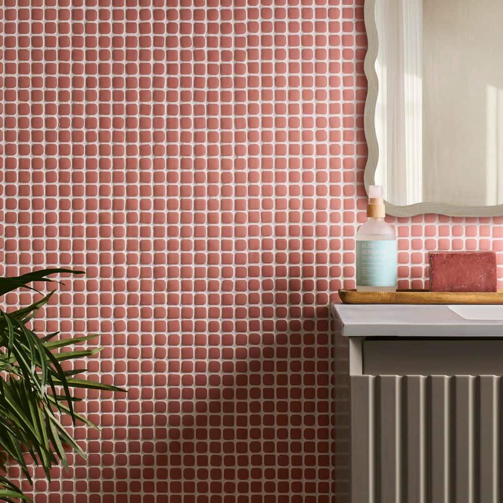 Vetro 11.96 In. X 11.96 In. Mini Square Frosted Glass Mosaic Floor And Wall Tile (13.44 Sq. Ft. / Case)