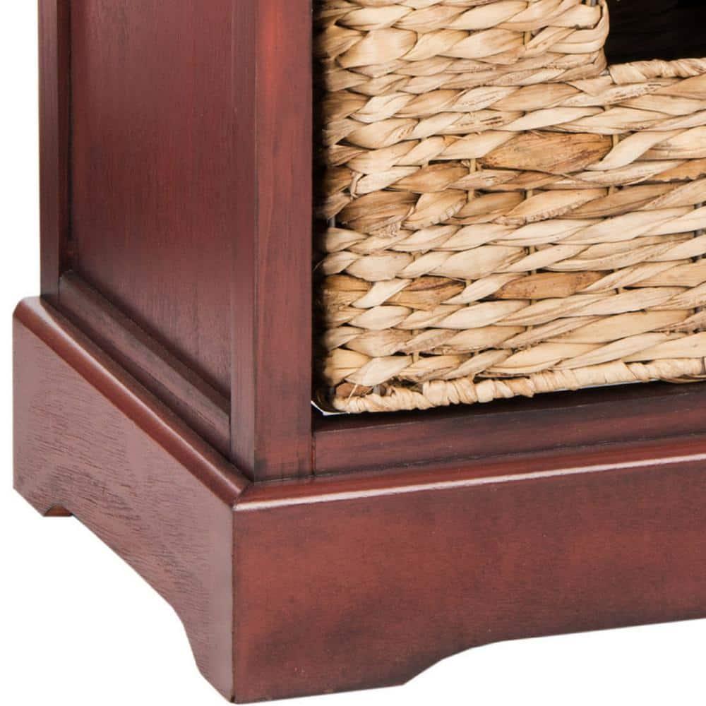Herman Storage Unit with Wicker Baskets - Red - Safavieh.