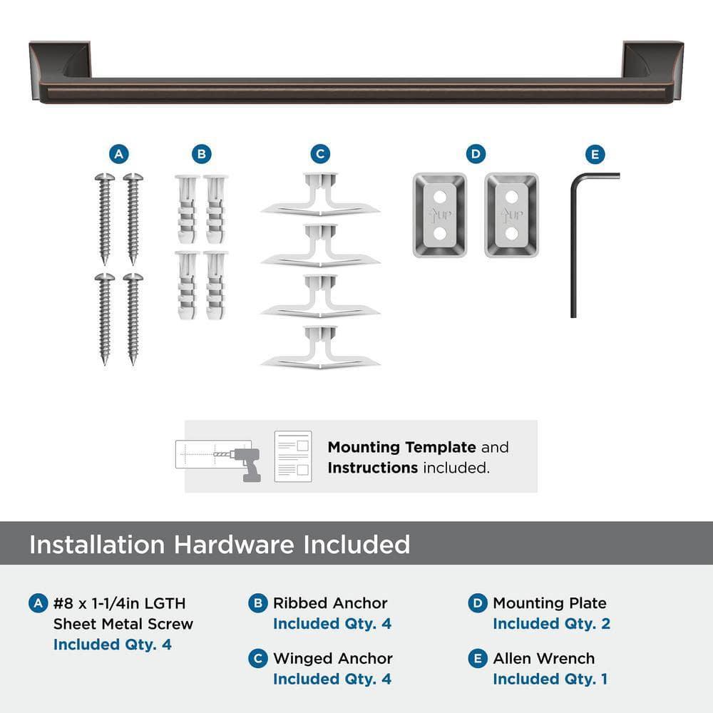 Oil-Rubbed Bronze 18-Inch Wall Mounted Towel Bar