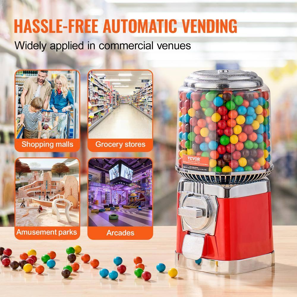 Stellweilan Tessberg 16"H Gumball Machine Vending Coin Bank Vintage Candy Dispenser PC Red