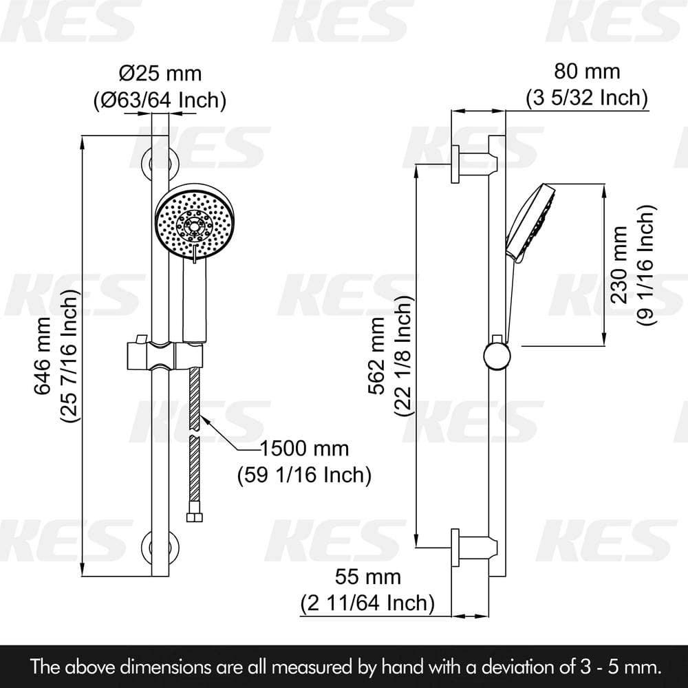 5-Spray Multifunction Deluxe Wall Bar Shower Kit with Hand Shower in Polished Chrome