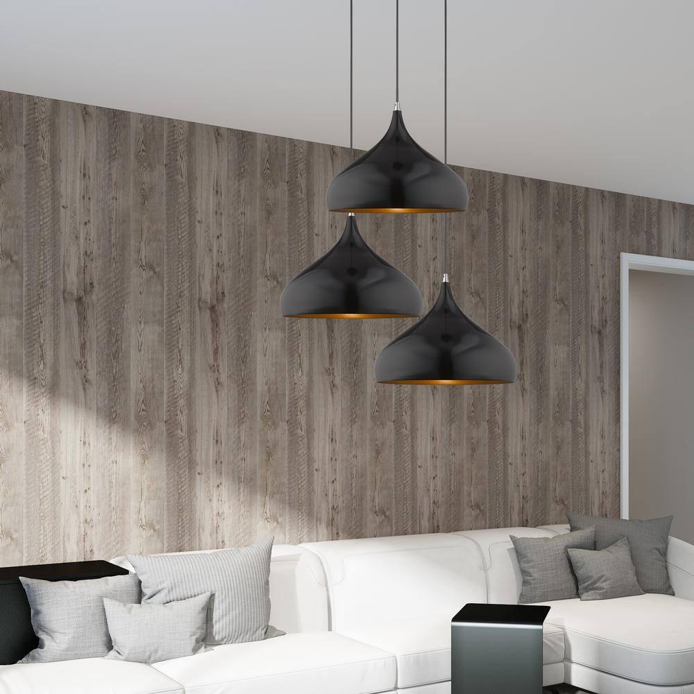 Livex Lighting Metal Shade 1 - Light Chandelier in  Shiny Black