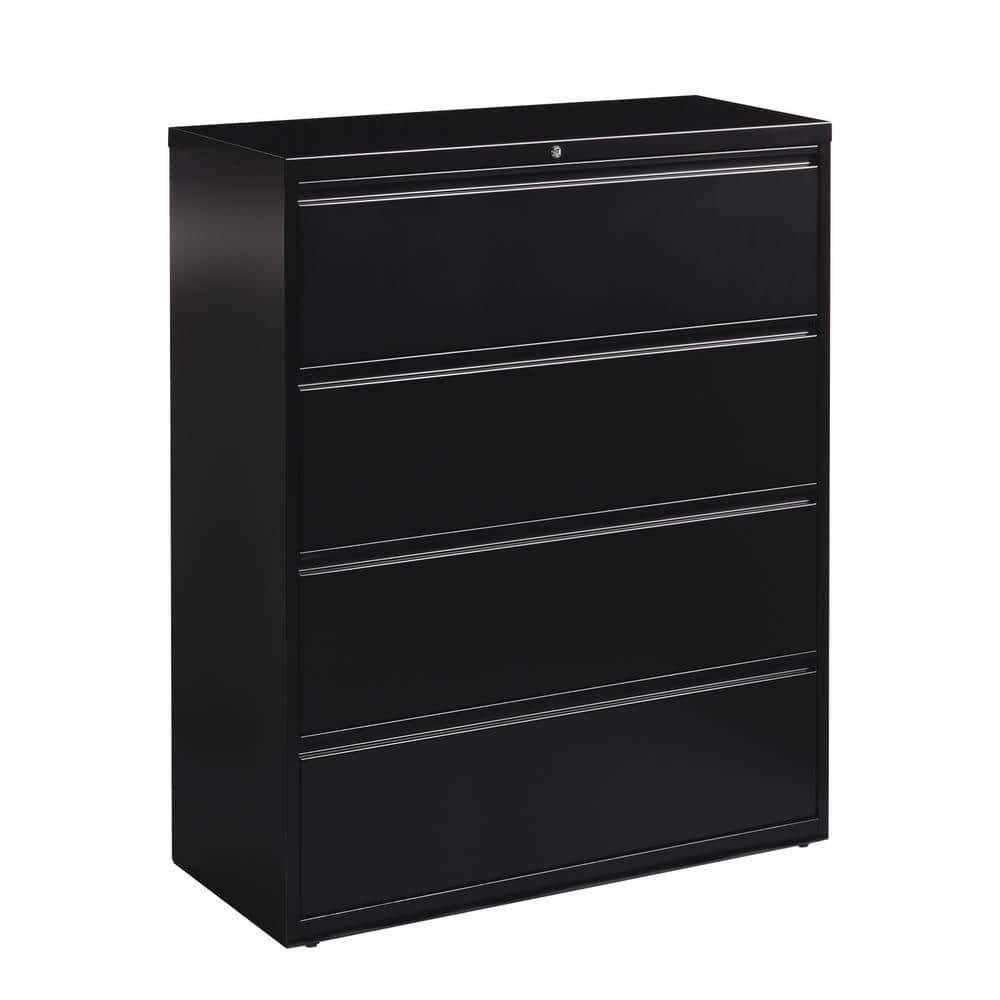Hirsh 42 inch Wide 4 Drawer Metal Lateral File Cabinet for Home and Office, Holds Letter, Legal and A4 Hanging Folders, Black