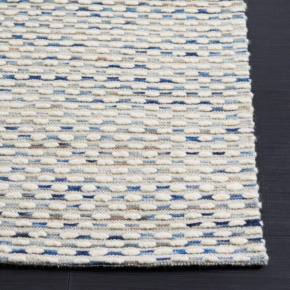 Marbella MRB158 Hand Woven Indoor Area Rug - White/Navy - 9'x12' - Safavieh