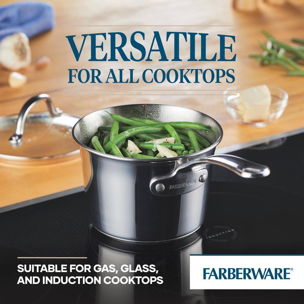 Farberware Farberware Millennium Stainless Steel Cookware Pots and Pans Set, 10 Piece, Silver