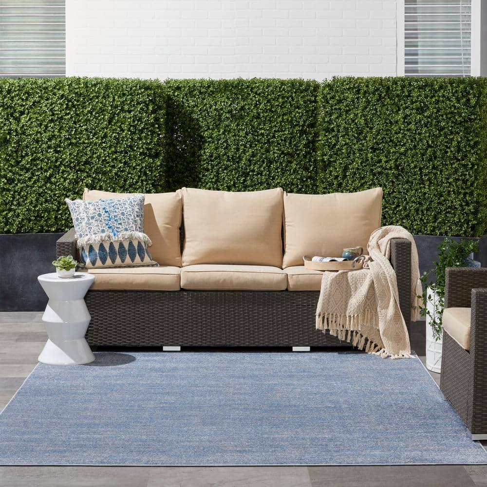 Nourison Nourison Essentials NRE01 Indoor/outdoor Area Rug - Blue/Grey 5' x square
