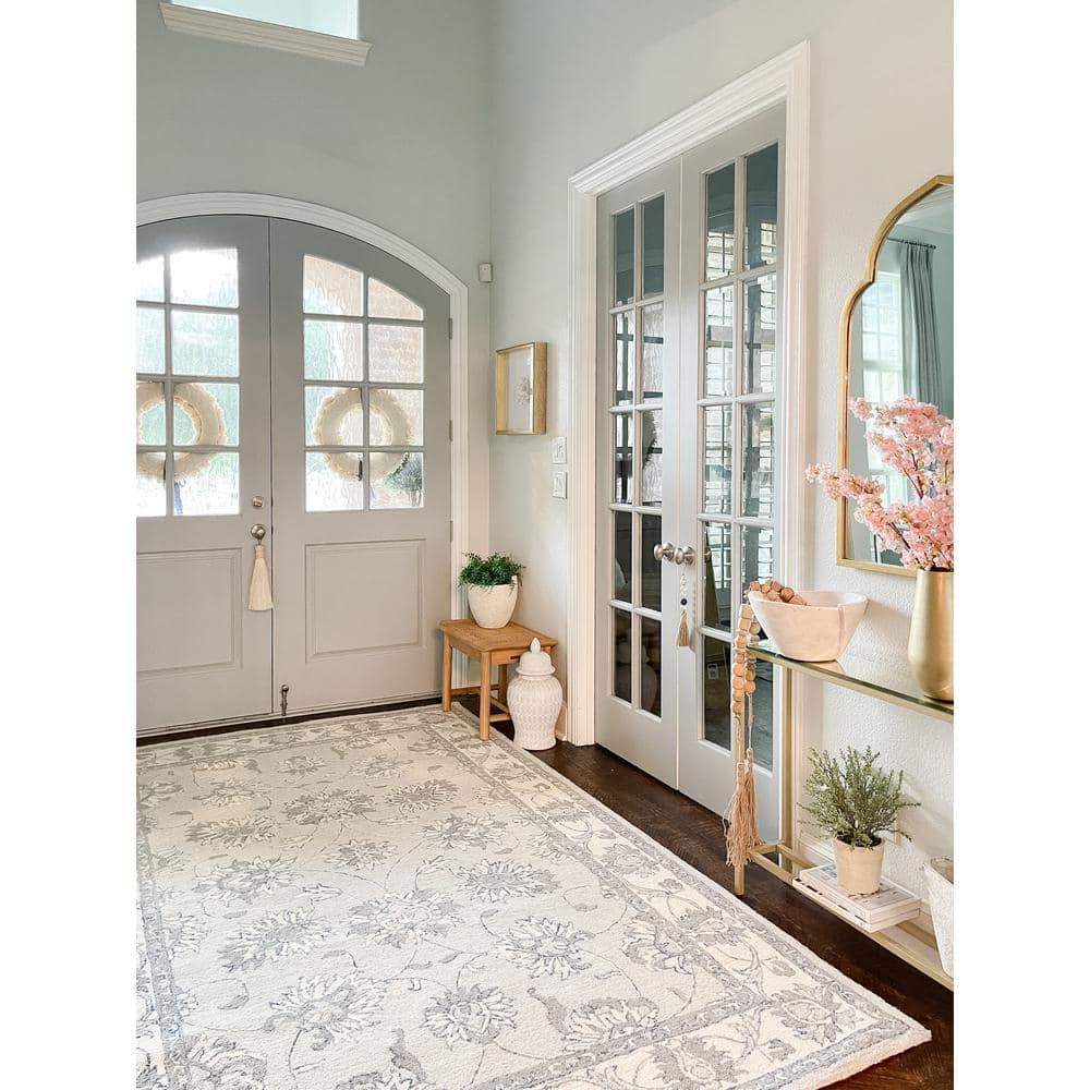 SAFAVIEH Micro-Loop Larry Oriental Area Rug, Light Blue/Ivory, 8' x 10'