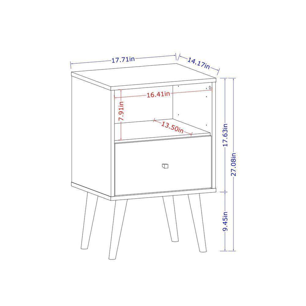 Liberty 1.0 Mid Century Modern Nightstand Black - Manhattan Comfort