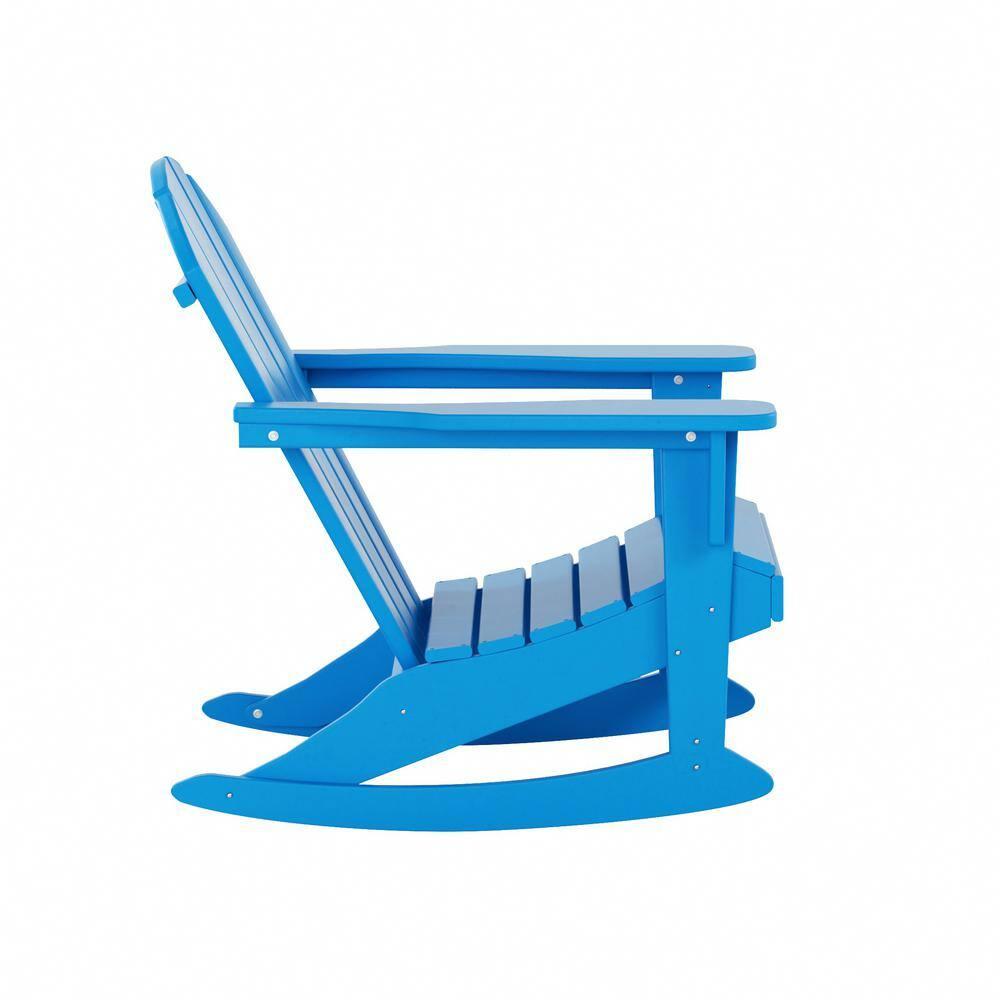 JUSTLET Plastic Adirondack Rocking Chair,HDPE All-Weather Outdoor Rocking Adirondack Chair for Porch, Patio, Balcony,Tiffany