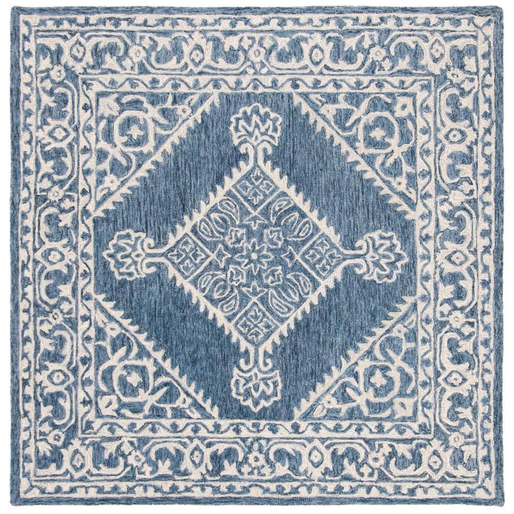 Micro-Loop MLP605 Hand Tufted Area Rug - Blue/Ivory - 5'x5' - Safavieh.