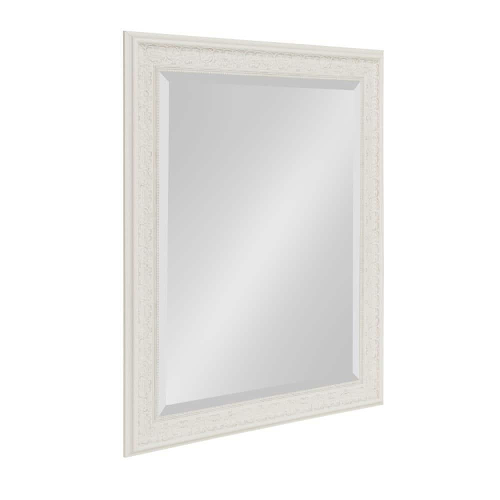 Kate and Laurel - Alysia Decorative Frame Rectangle Wall Mirror, 22.5 x 28.5 White