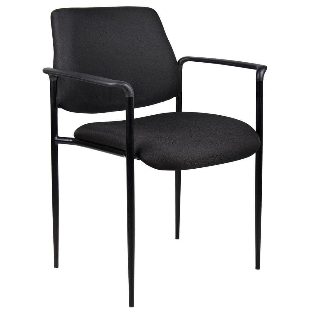 Boss Office Products Stackable Vinyl Seat Reception Chair with Metal Frame