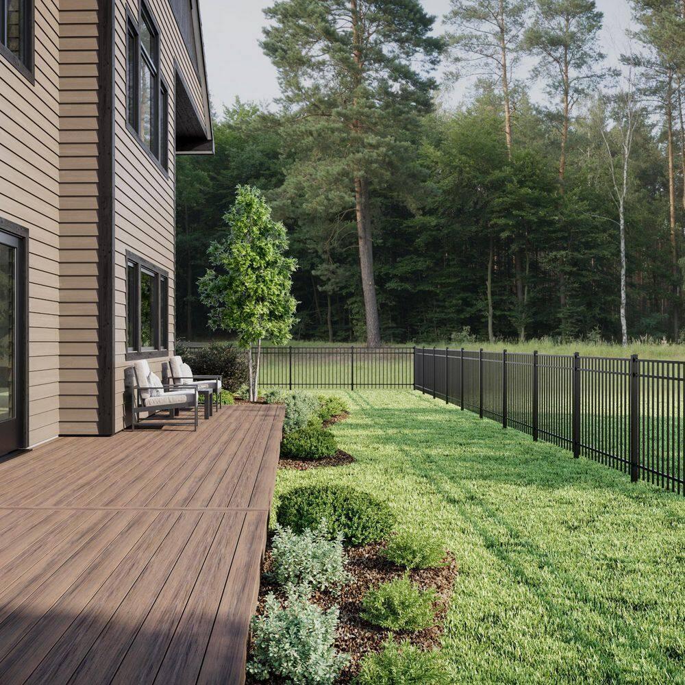 Deckorators 2 in. x 2 in. x 84 in. Aluminum Fence Post Kit, Textured Black