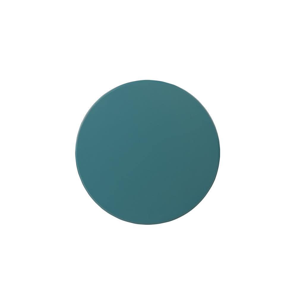 Astonishing Side Table With Round Top Teal Blue - Saltoro Sherpi
