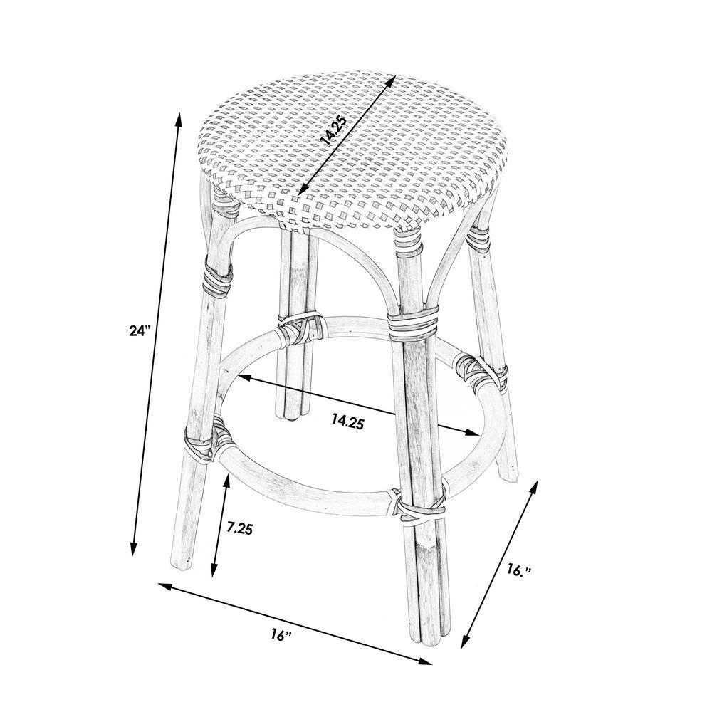 Butler Specialty Company Tobias Rattan Round 24" Counter Stool - Black