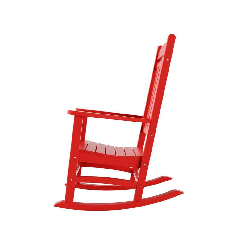 Polytrends  Laguna Hdpe All Weather Outdoor Patio Rocking Chair Red