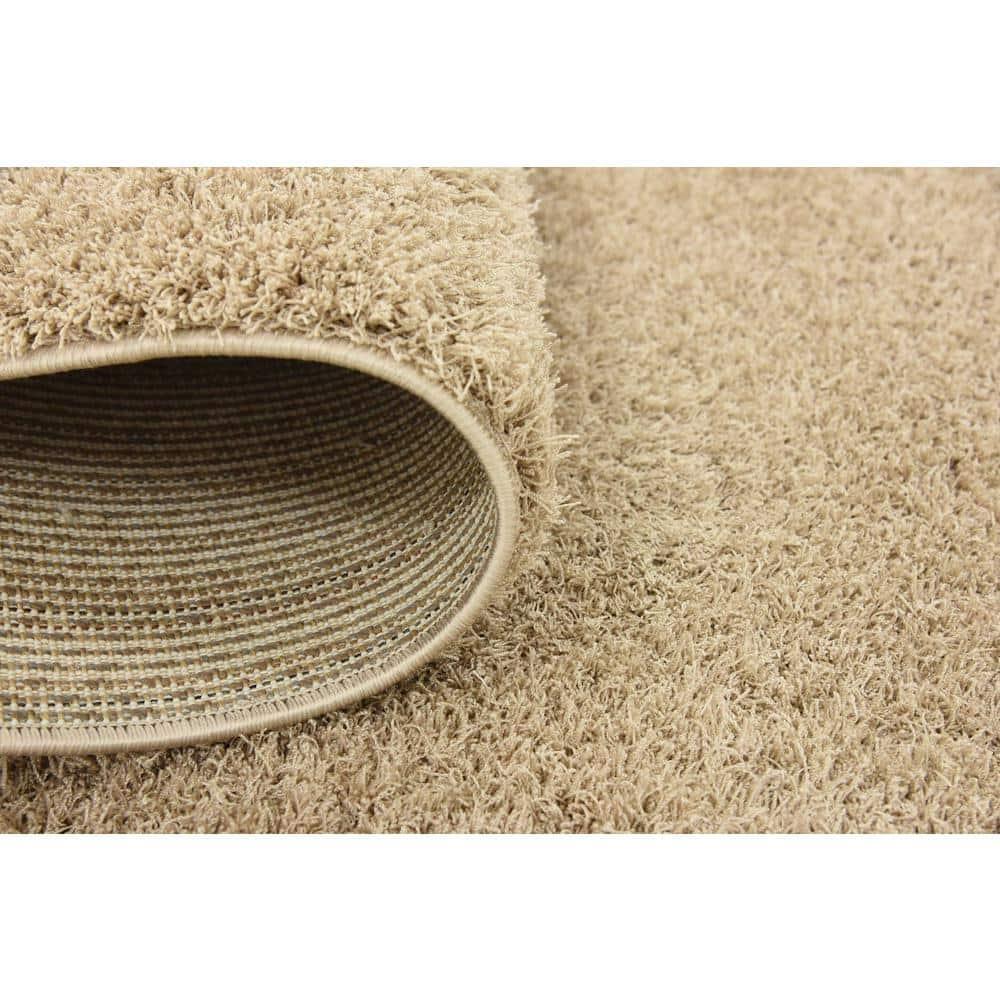 Unique Loom 4' 1 x 6' 1 Taupe Studio Solid Shag Sky Area Rug