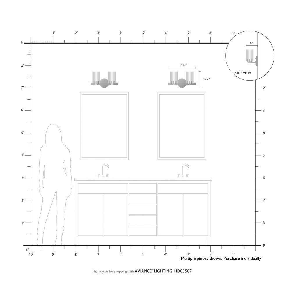 Livex Lighting Manhattan 2 - Light Vanity in  Polished Chrome