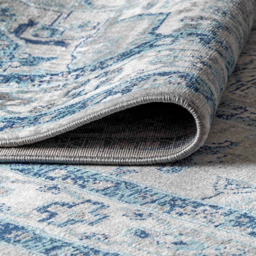 5'x5' Modern Persian Vintage Medallion Area Rug, Light Grey/Blue - JONATHAN Y