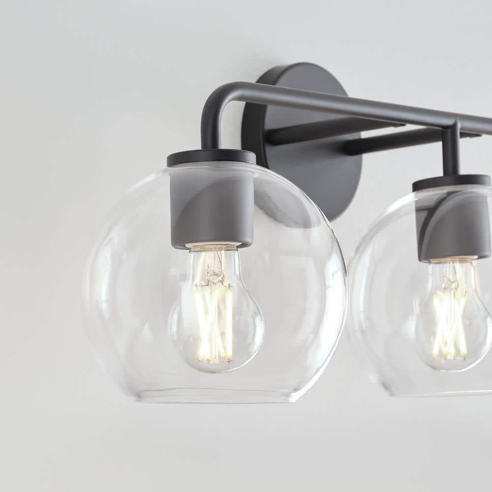 Orley Vintage Industrial 3-Light Midnight Black Bath Vanity
