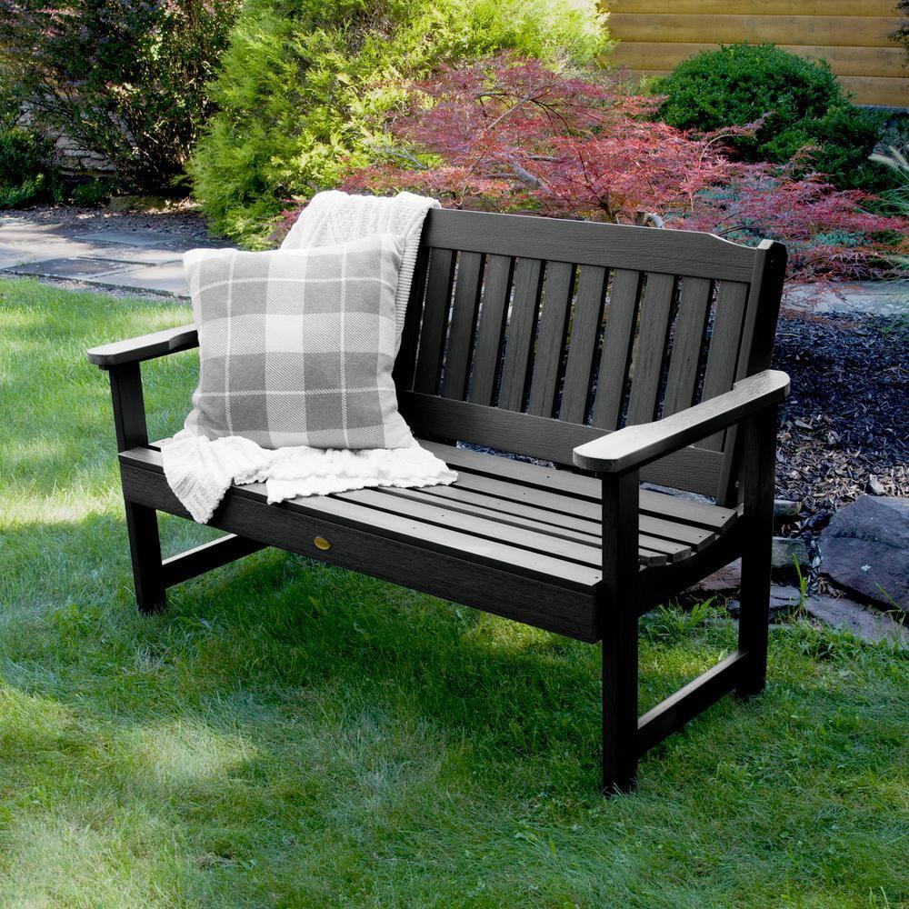 4' Lehigh Garden Bench Black - highwood: Weather-Resistant, Fade-Resistant, 500lb Capacity, Recycled Plastic