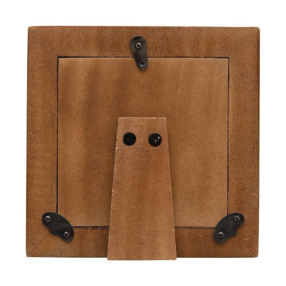 Creative Co-Op Hand-Carved Bone & MDF Photo Frame with Ribbed Pattern, Natural (Holds 4" x 4" Photo)