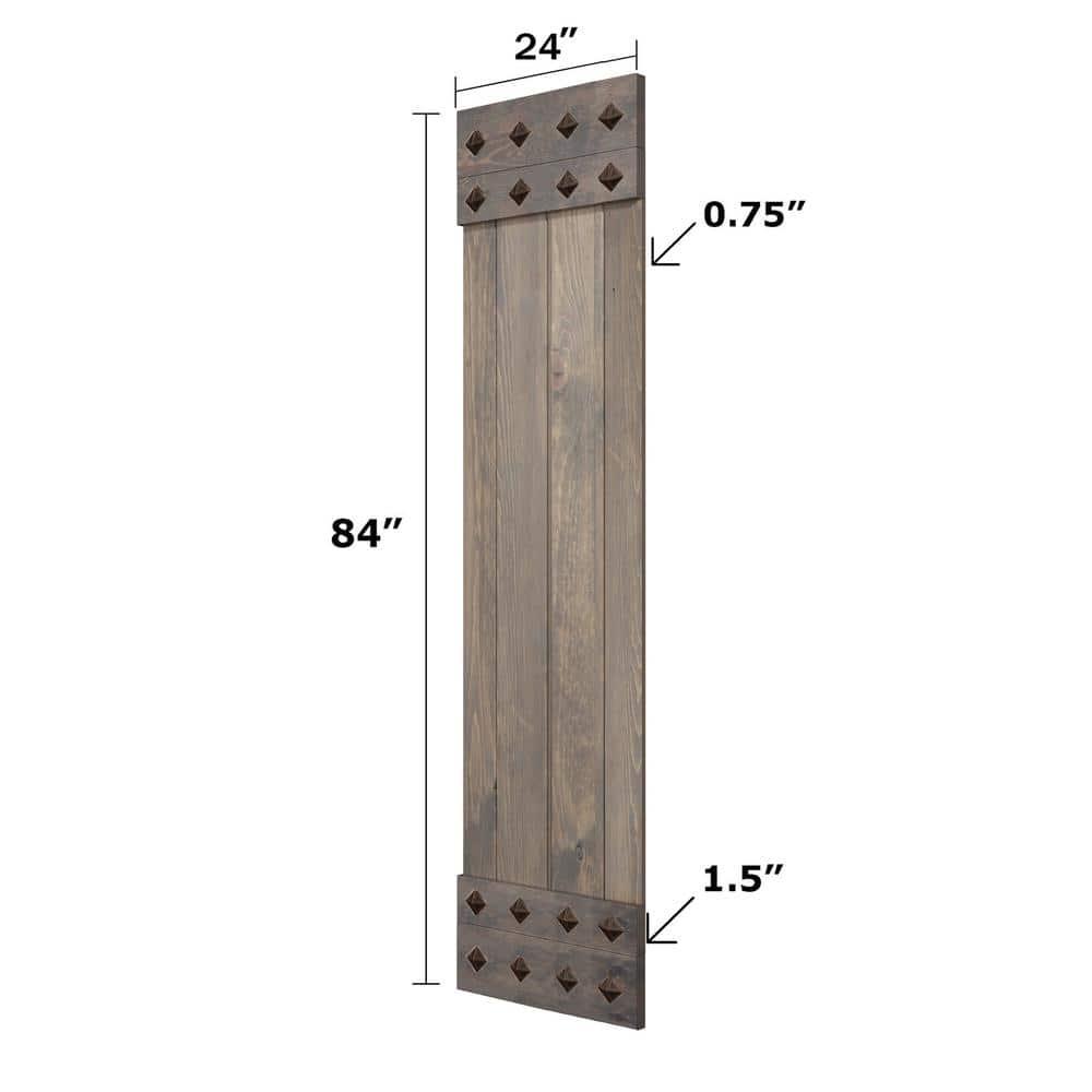 IsLife 84'' Solid Wood Paneled Matte without Installation Hardware Kit Barn Door