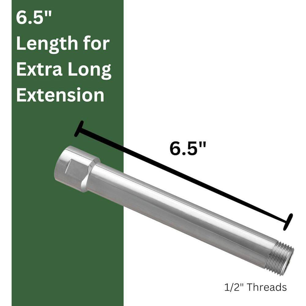 Exclusive 6 in. Solid Metal Shower Arm Extension in Brushed Nickel