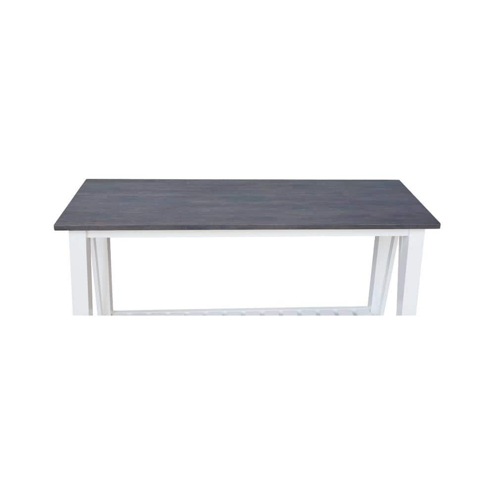 Surrey Solid Wood Console/Sofa Table in White/Heather Gray