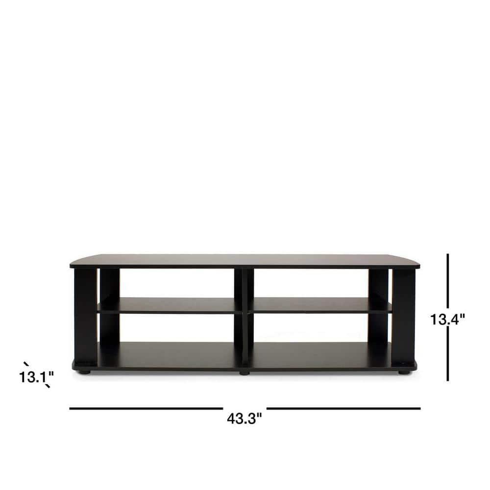 Furinno Mid-century 3-Tier Entertainment Center TV Stand for TVs up to 45" Black