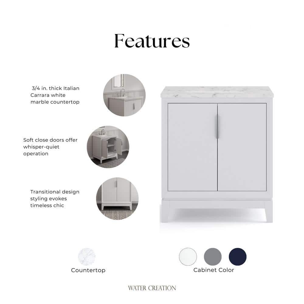 Elizabeth 30" Single Bathroom Vanity Set with Mirror