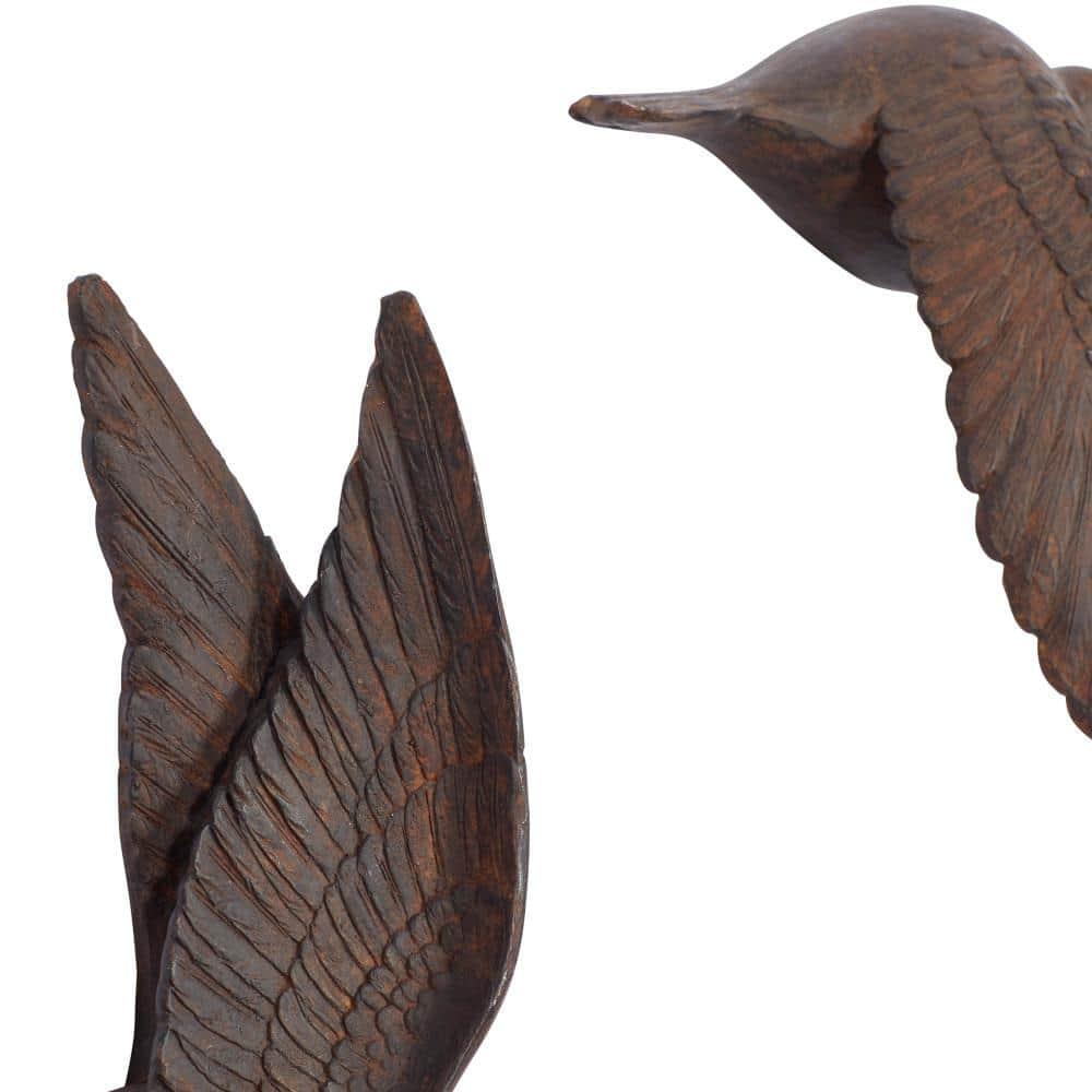 Polystone Bird Metallic 3D Sculpted Wall Decor Set of 3 Brown - Olivia & May: Ready to Hang, Coastal Style Decorative Sculptures