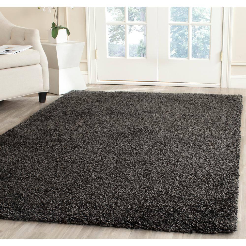 Milan Shag SG180 Power Loomed Indoor Area Rug - Dark Grey - 7'x7' - Safavieh
