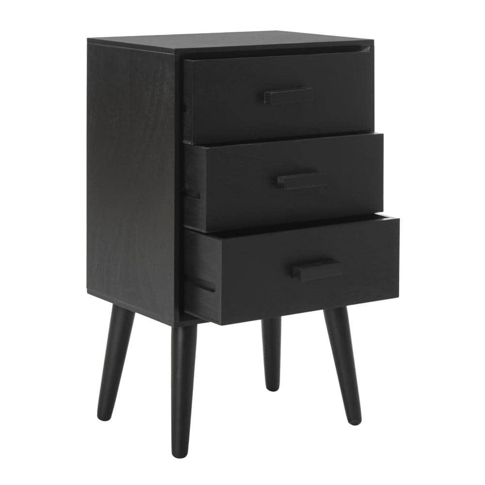Pomona 3 Drawer Accent Table - CHS5700 - Black - Safavieh