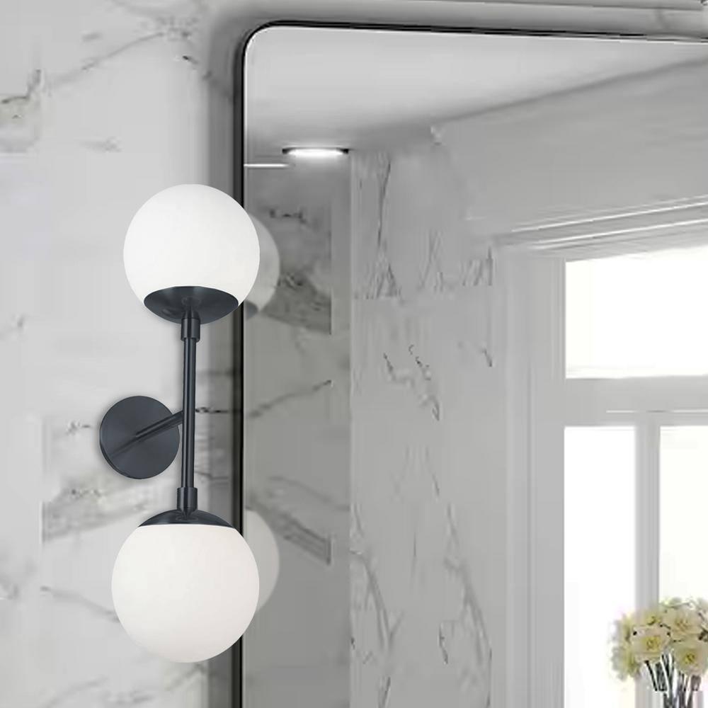 Dainolite - Dayana - 2 Light Wall Sconce-Matte Black Finish - Dainolite