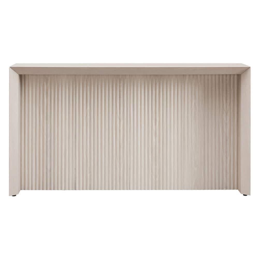 Evelyn&Zoe Modern/Contemporary 56" Wide Alder White Console Table