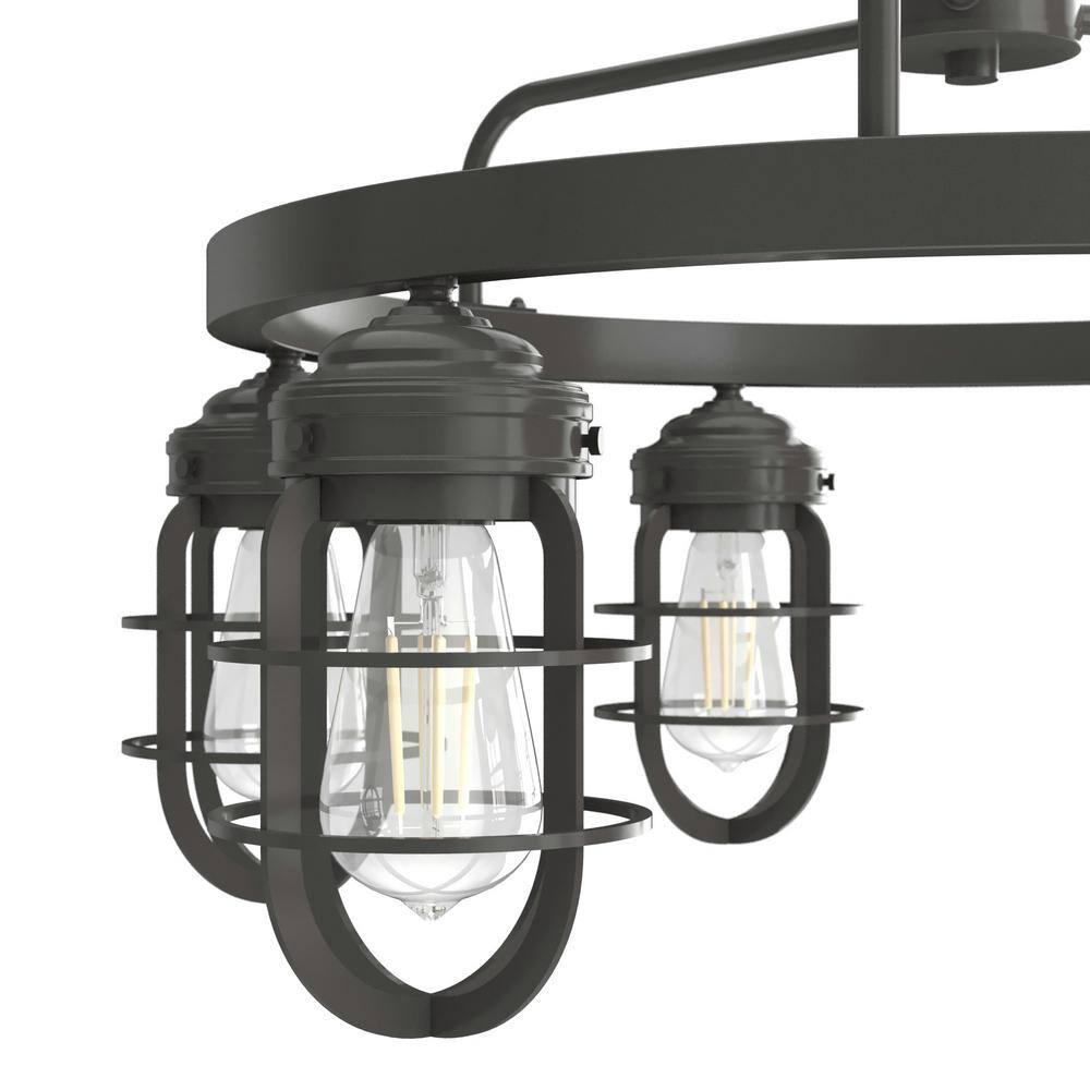 Starklake 6 - Light Unique / Statement Wagon Wheel Chandelier