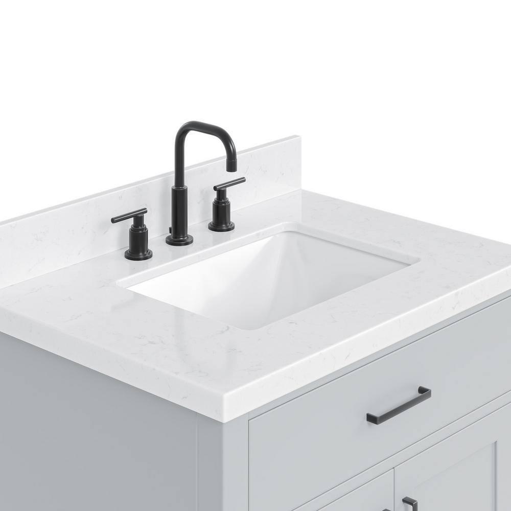 Tidworth 30.25'' Single Bathroom Vanity with Carrara Quartz Top