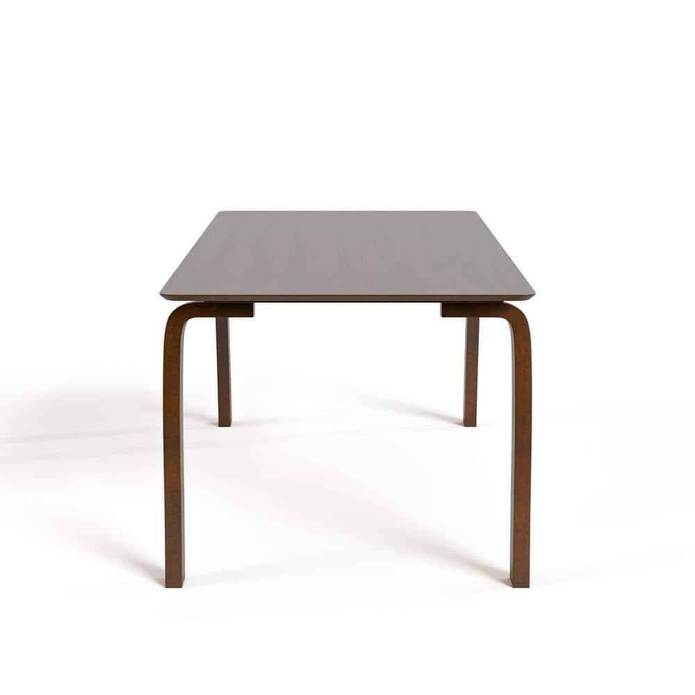 HOMES: Inside + Out 71" Forest Wisp Mid-Century Modern Rectangle Dining Table Seats 6 Walnut